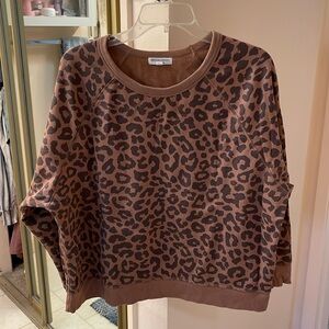 Animal Print Crewneck Sweatshirt